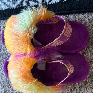 Purple & orange FURRY UGGS !! Comes in box